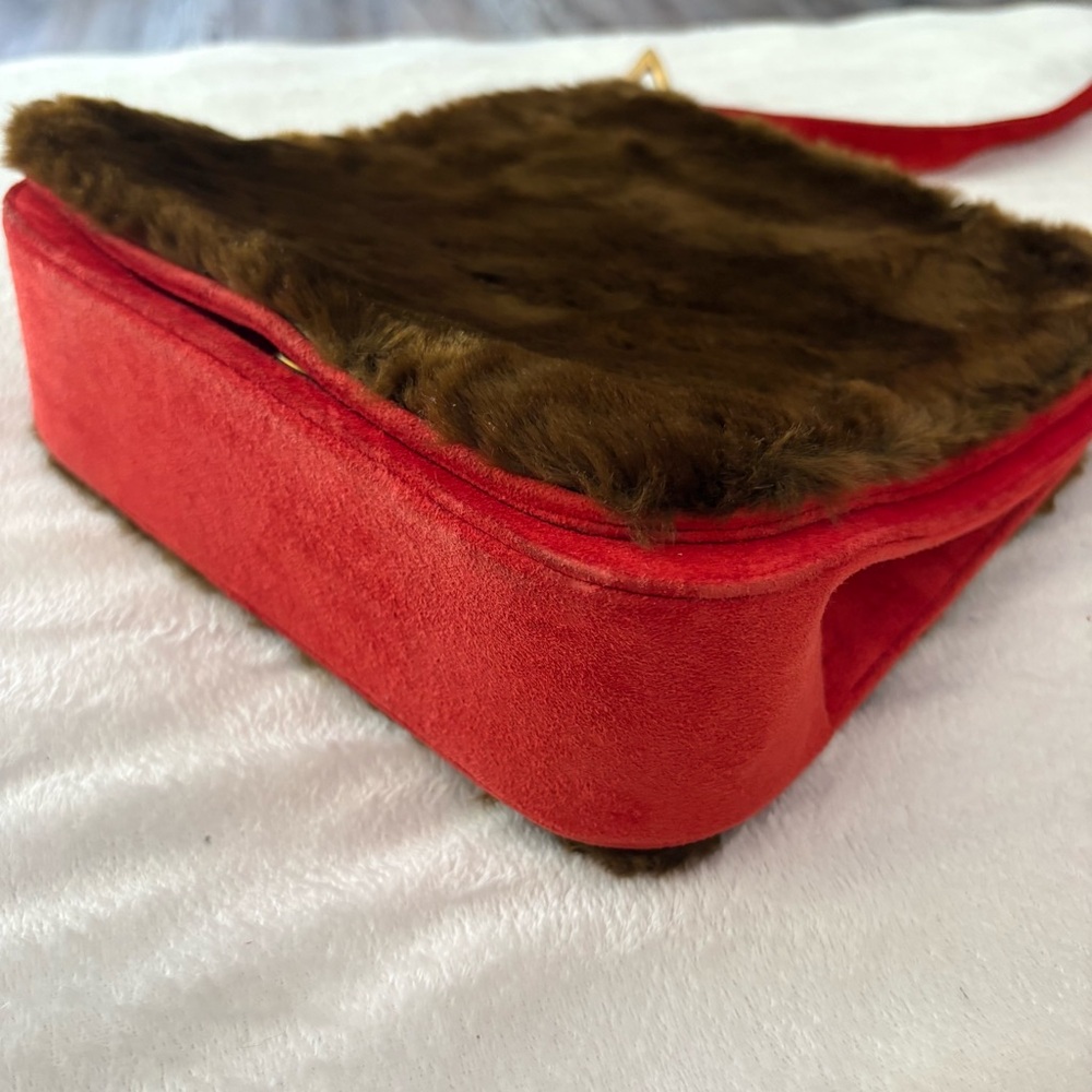 Renaud Pelligrino Fur Shoulder Bag - Brown and Red - Picture 3 of 9